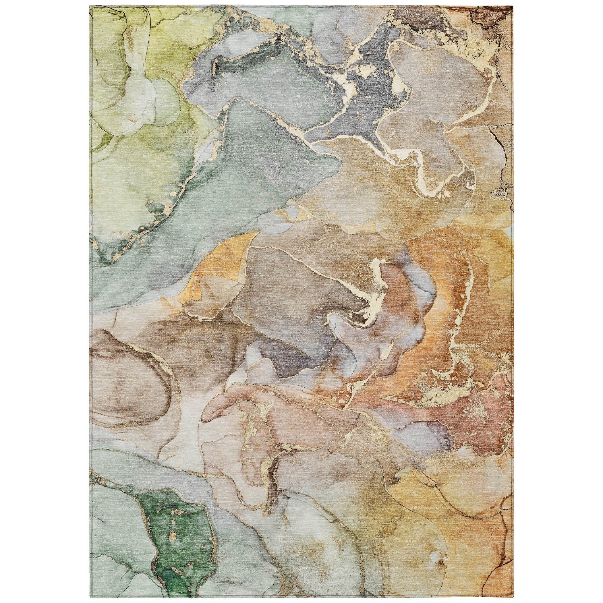 Machine Washable Indoor/ Outdoor Chantille Watercolor Rug