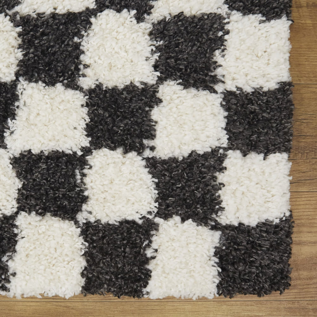 Mackie Checkered Shag Area Rug