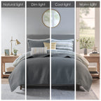 Madison Park Anchorage 8 Piece Printed Seersucker Comforter and Quilt Set Collection