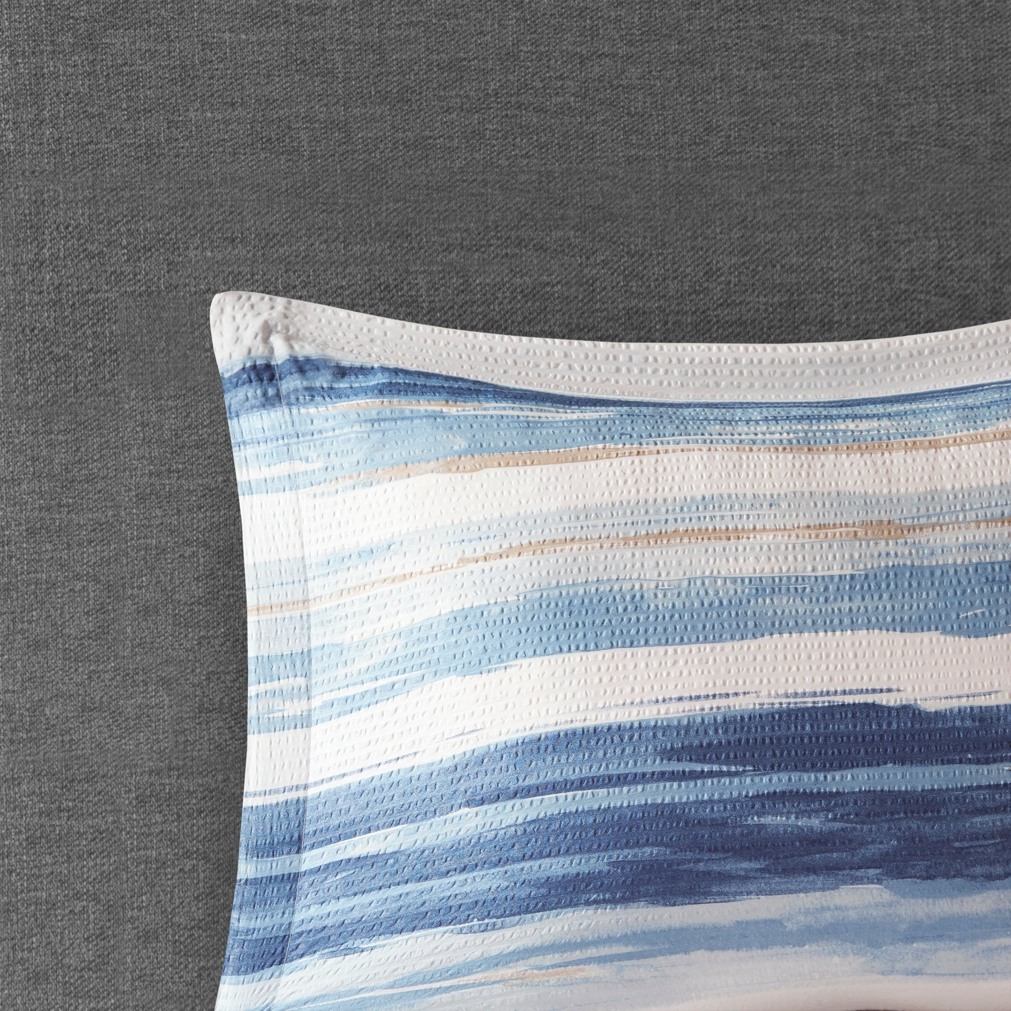 Madison Park Anchorage 8 Piece Printed Seersucker Comforter and Quilt Set Collection