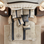 Madison Park Blaine 7 Piece Jacquard Comforter Set with Throw Pillows