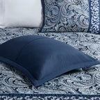 Madison Park Elaine Navy 7 Piece Jacquard Comforter Set