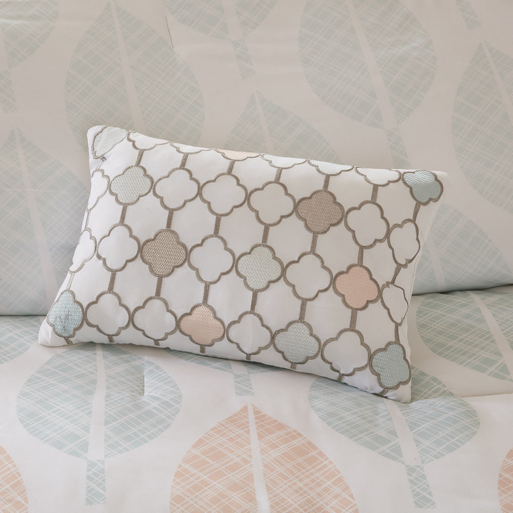 Madison Park Essentials Pelham Bay Coral/ Green Comforter Set with Cotton Bed Sheets