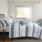 Madison Park Levi Blue/ Natural 5 Piece Jacquard Comforter Set