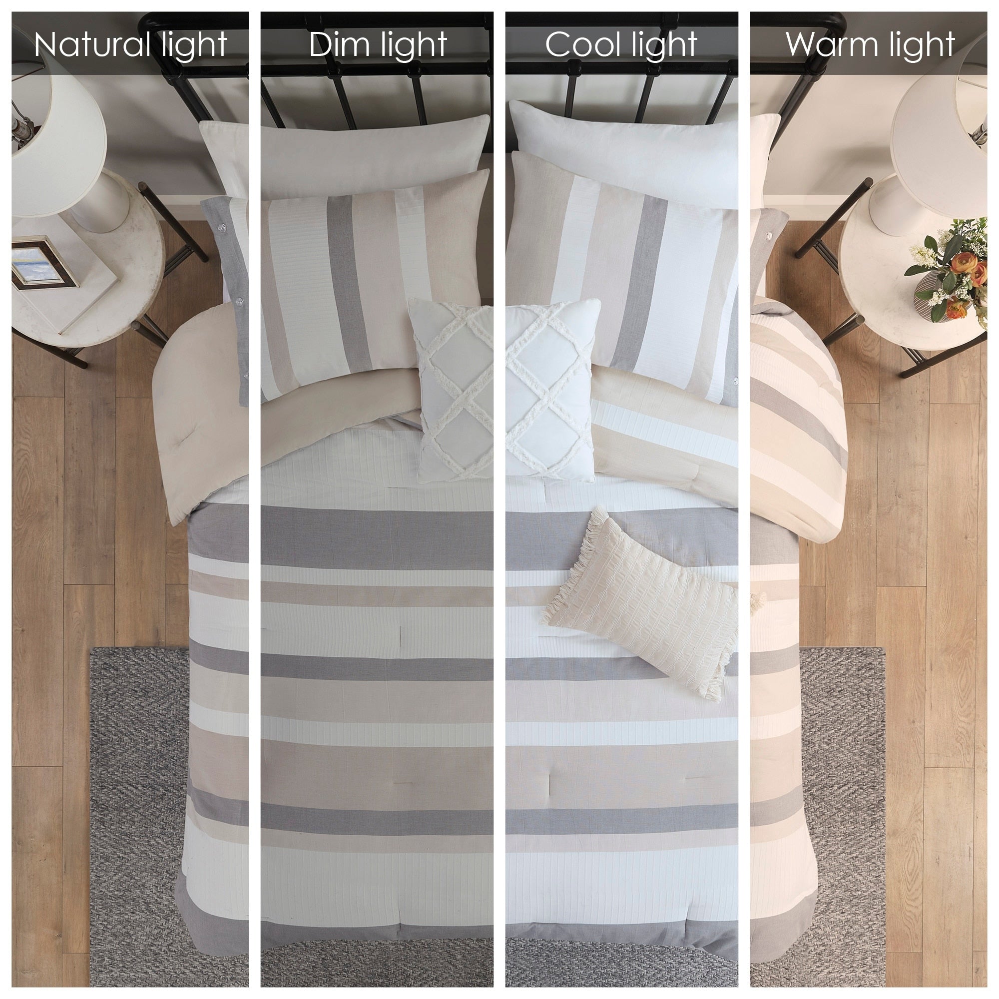 Madison Park Levi Blue/ Natural 5 Piece Jacquard Comforter Set