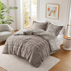 Madison Park Margot Back Print Long Fur Comforter Set