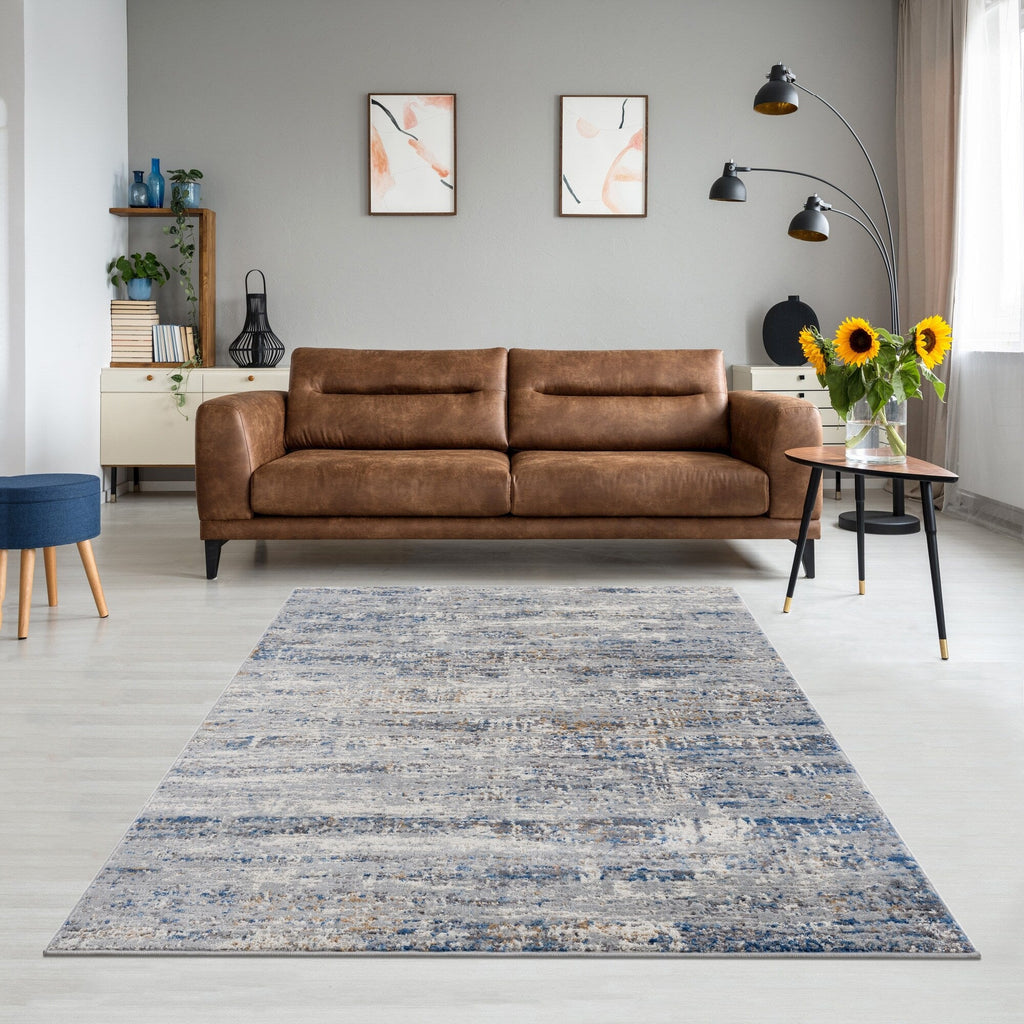 Madison Park Marie Blue/ Cream Abstract Area Rug