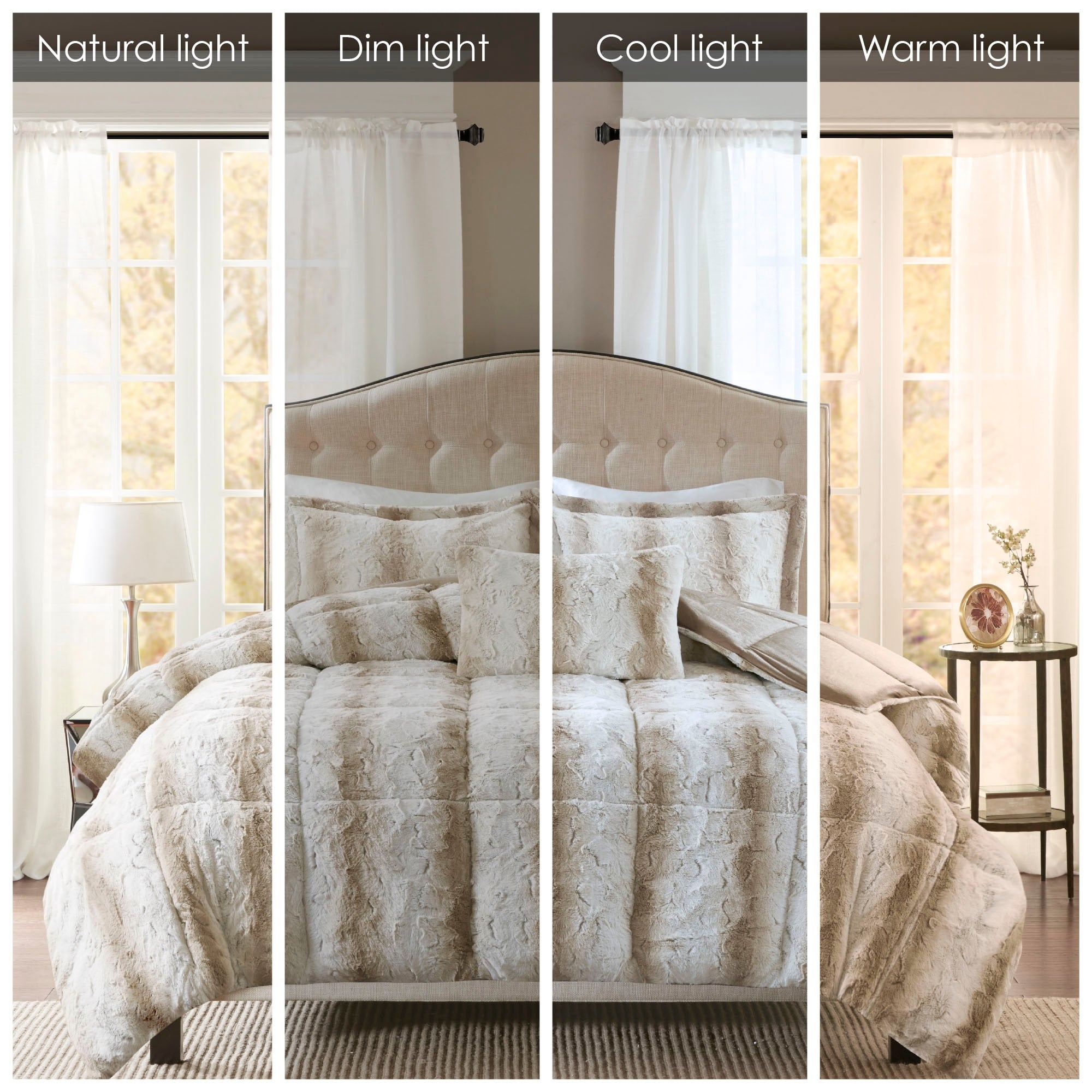 Madison Park Marselle Faux Fur Comforter Set