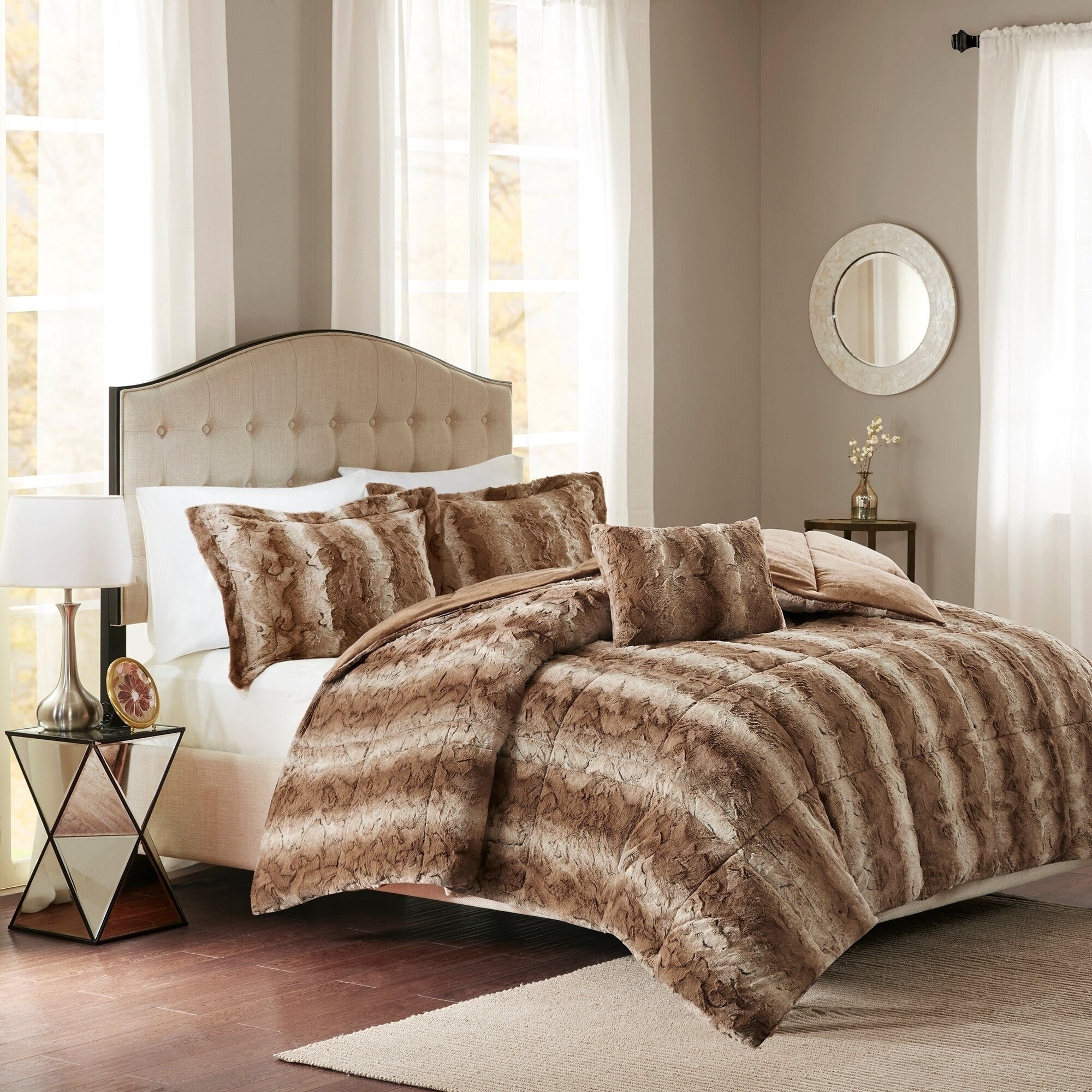 Madison Park Marselle Faux Fur Comforter Set