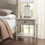 Madison Park Signature Beckett Turned Wood Spindle Nightstand with Drawer & Shelf