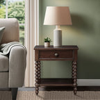 Madison Park Signature Beckett Turned Wood Spindle Nightstand with Drawer & Shelf