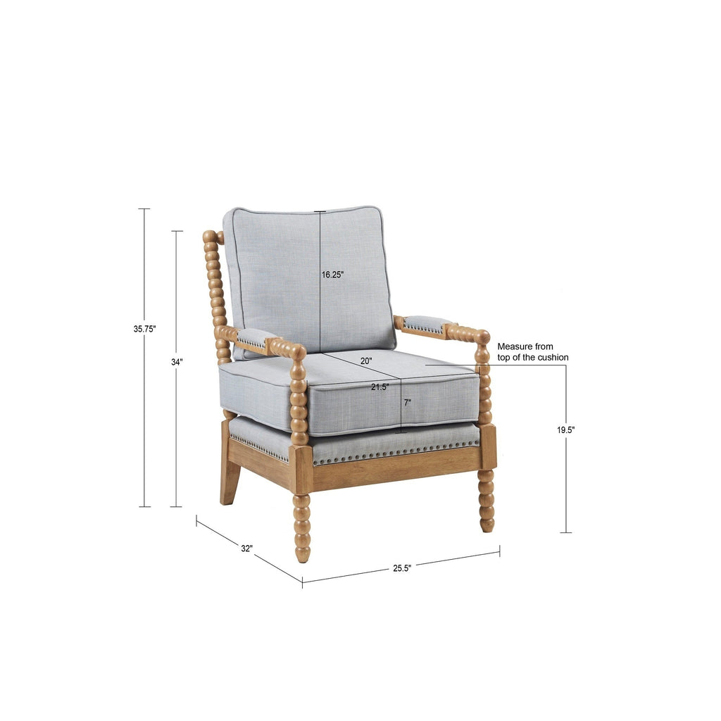 Madison Park Donohue Turned Wood Frame Armchair