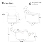 Maire Power Swivel Nursery Recliner Chair with Nightlight