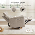 Maire Power Swivel Nursery Recliner Chair with Nightlight