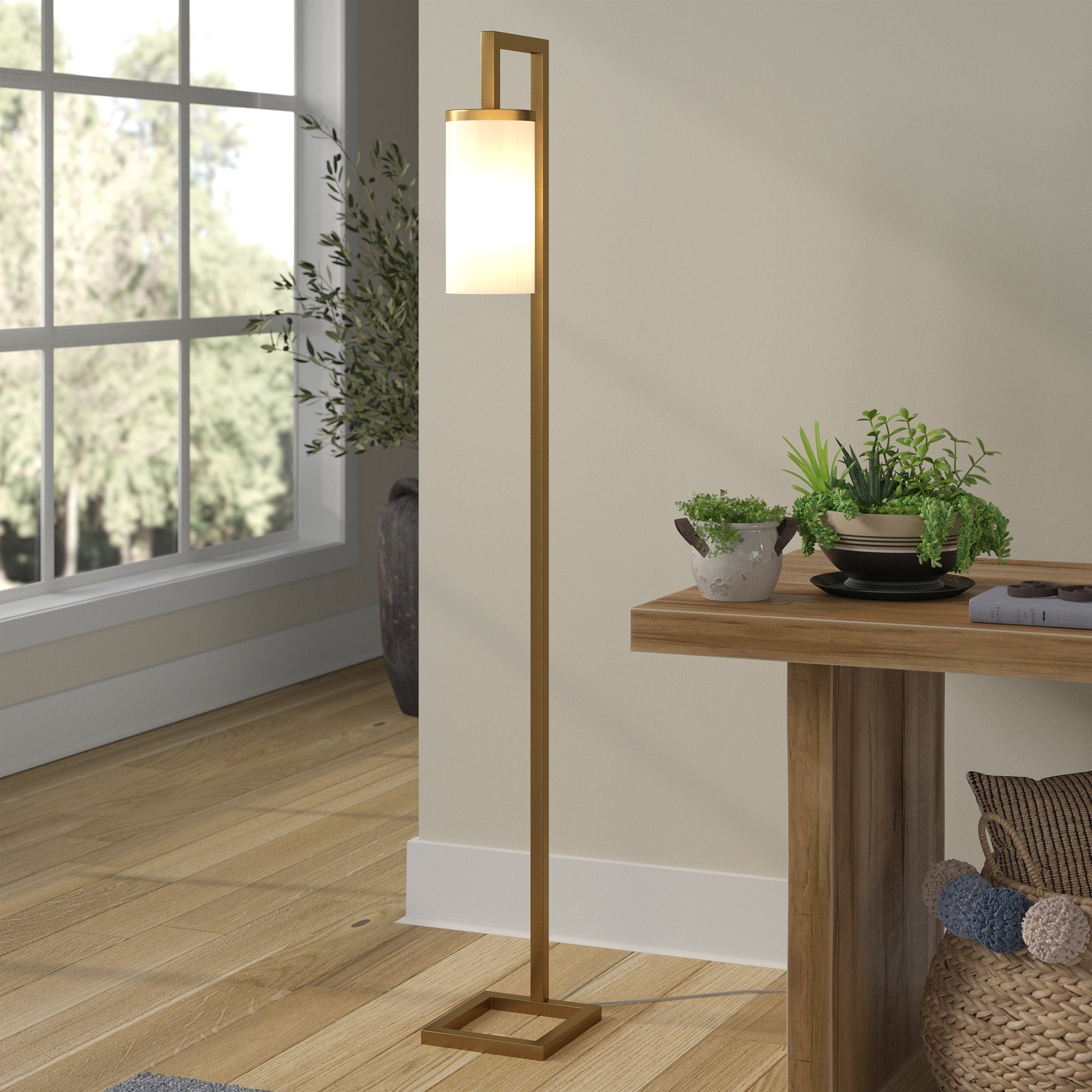 Malva 67.75 Tall Floor Lamp with Glass Shade - 11 Wide