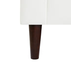 Modern Genuine Leather Sofa with Wooden Legs & Additional Bolster Pillow