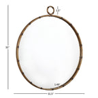 Marza Antique Brass Finish Round Wall Mirror by iNSPIRE Q Modern