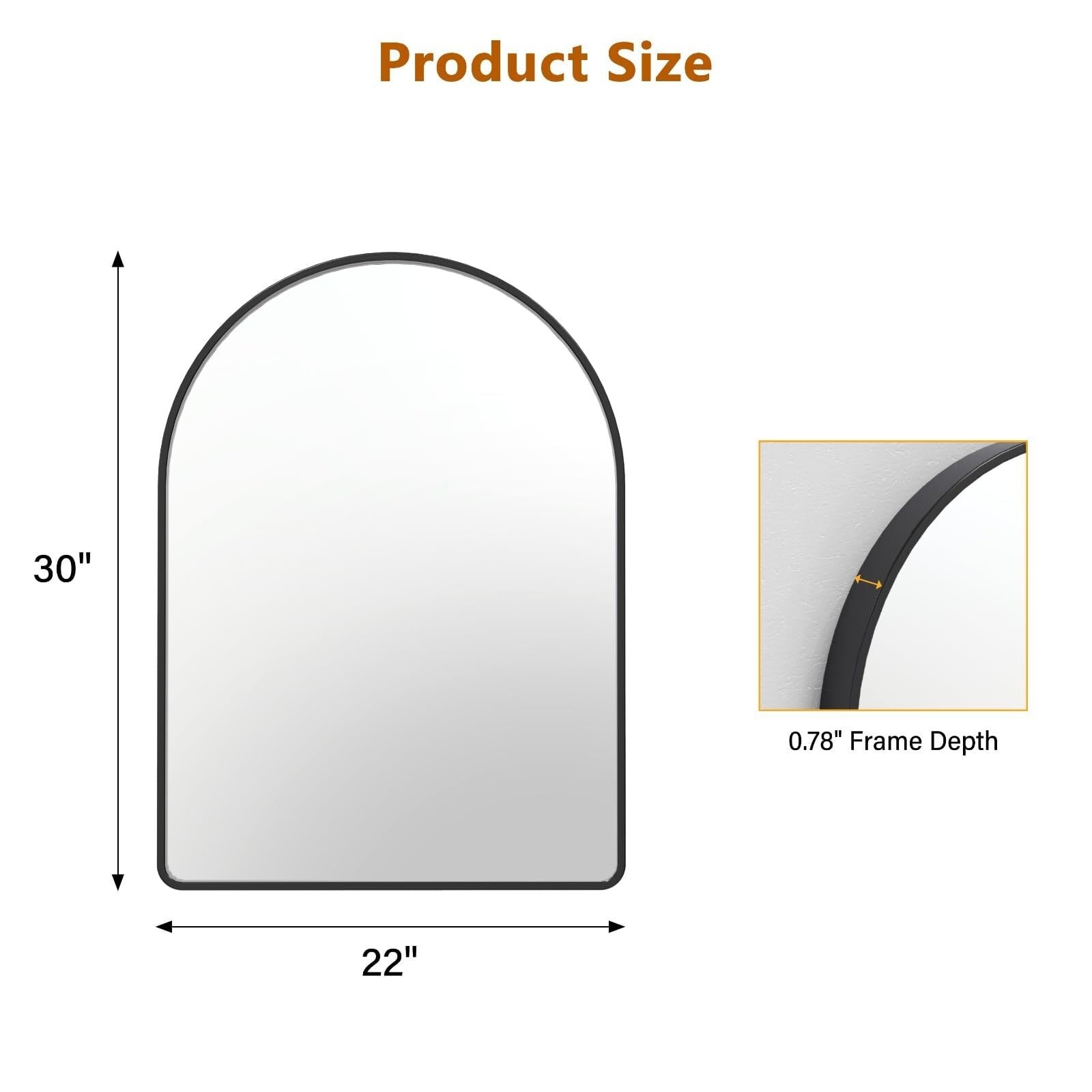 Matte Black Round Mirror