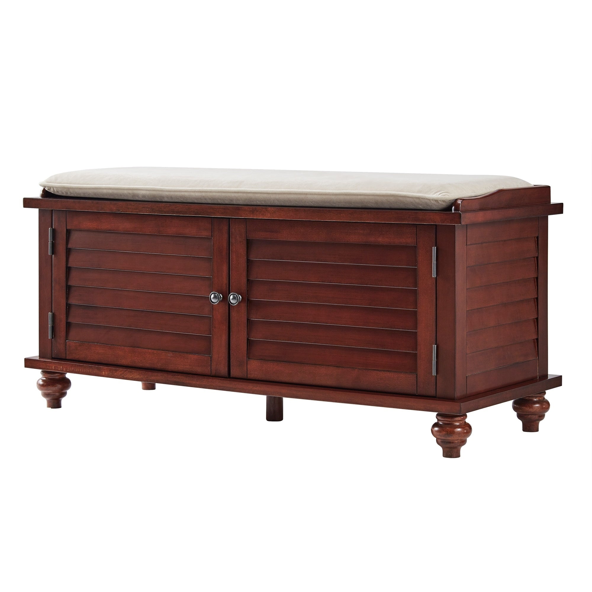 Maybelle Velvet Cushion Shutter Door Storage Bench by iNSPIRE Q Classic