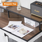 Mcombo Large Dog Crate Furniture TV Stand,Wooden Dog Kennel with Double Doors 1861