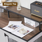 Mcombo Large Dog Crate Furniture TV Stand,Wooden Dog Kennel with Double Doors 1861