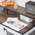 Mcombo Large Dog Crate Furniture TV Stand,Wooden Dog Kennel with Double Doors 1861