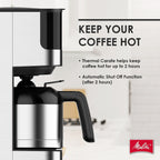 Melitta Aroma Tocco 8-Cup Drip Coffee Maker with Thermal Carafe and Touch Control Display