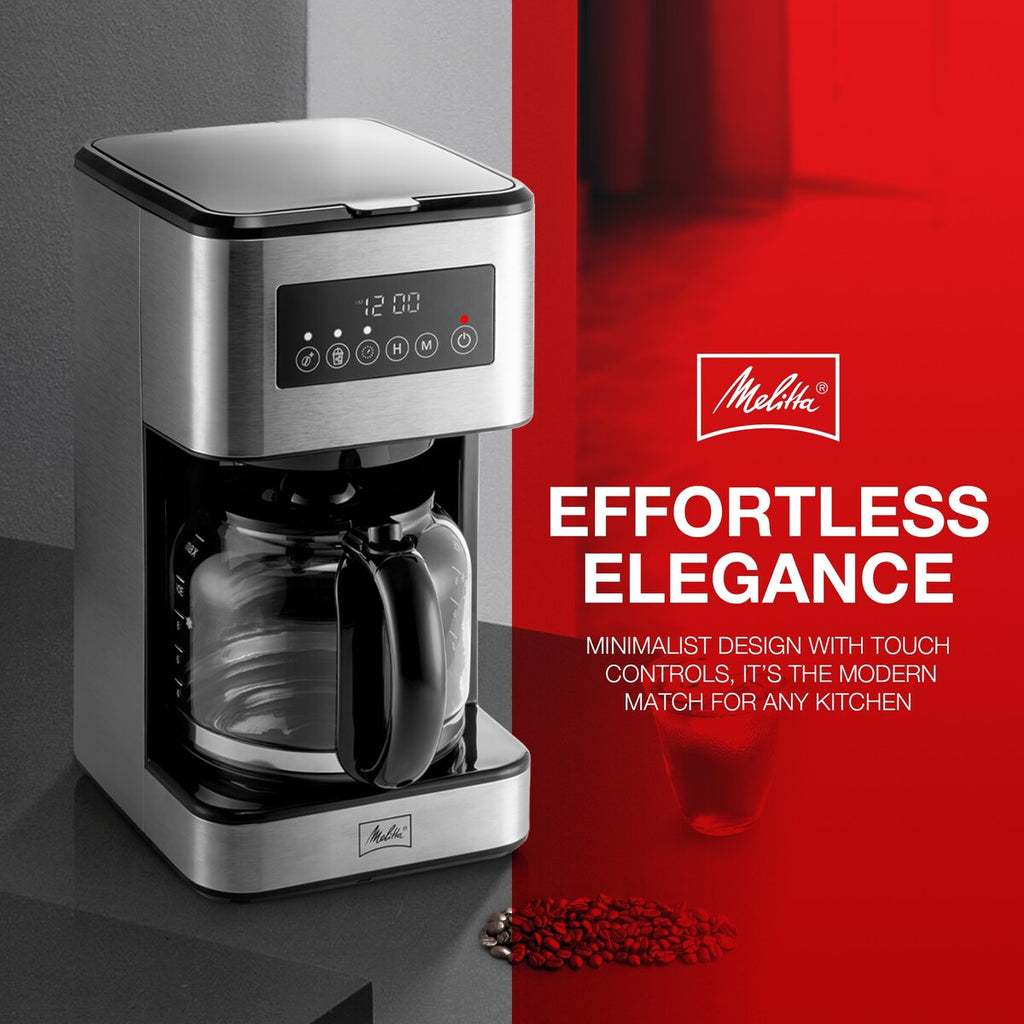 Melitta Aroma Tocco Plus 12-cup Hot and Iced Drip Coffee Maker with Glass Carafe and Touch Control Display