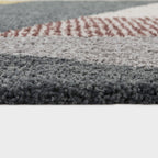 Merril Mid-century Modern Color Block Shag Area Rug