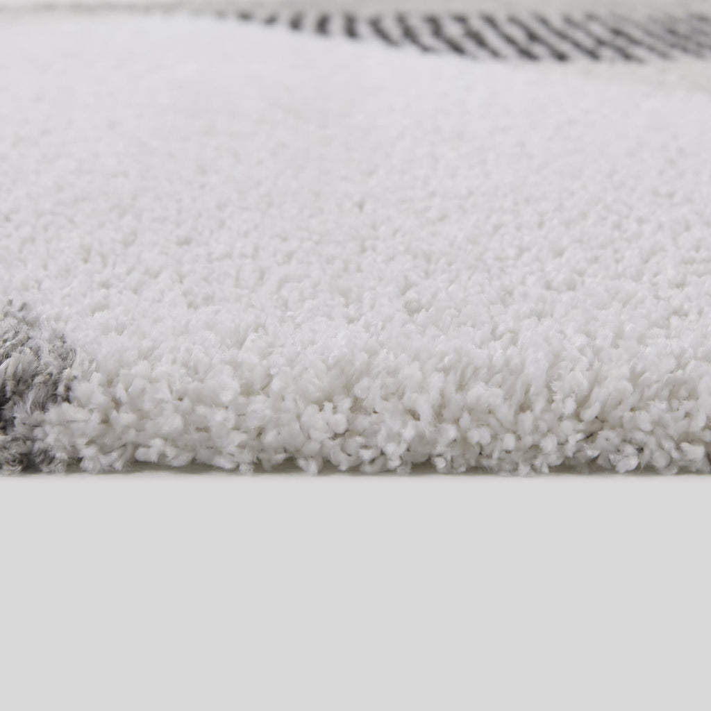 Merril Mid-century Modern Color Block Shag Area Rug