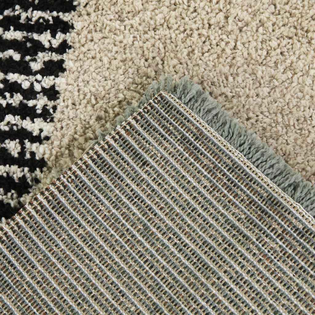 Merril Mid-century Modern Color Block Shag Area Rug