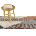 Merril Mid-century Modern Color Block Shag Area Rug
