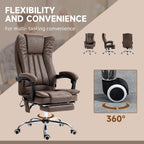 Microfiber Massage Office Chair High Back Ergonomic Recliner Chair with Heat, Footrest and Remote Control