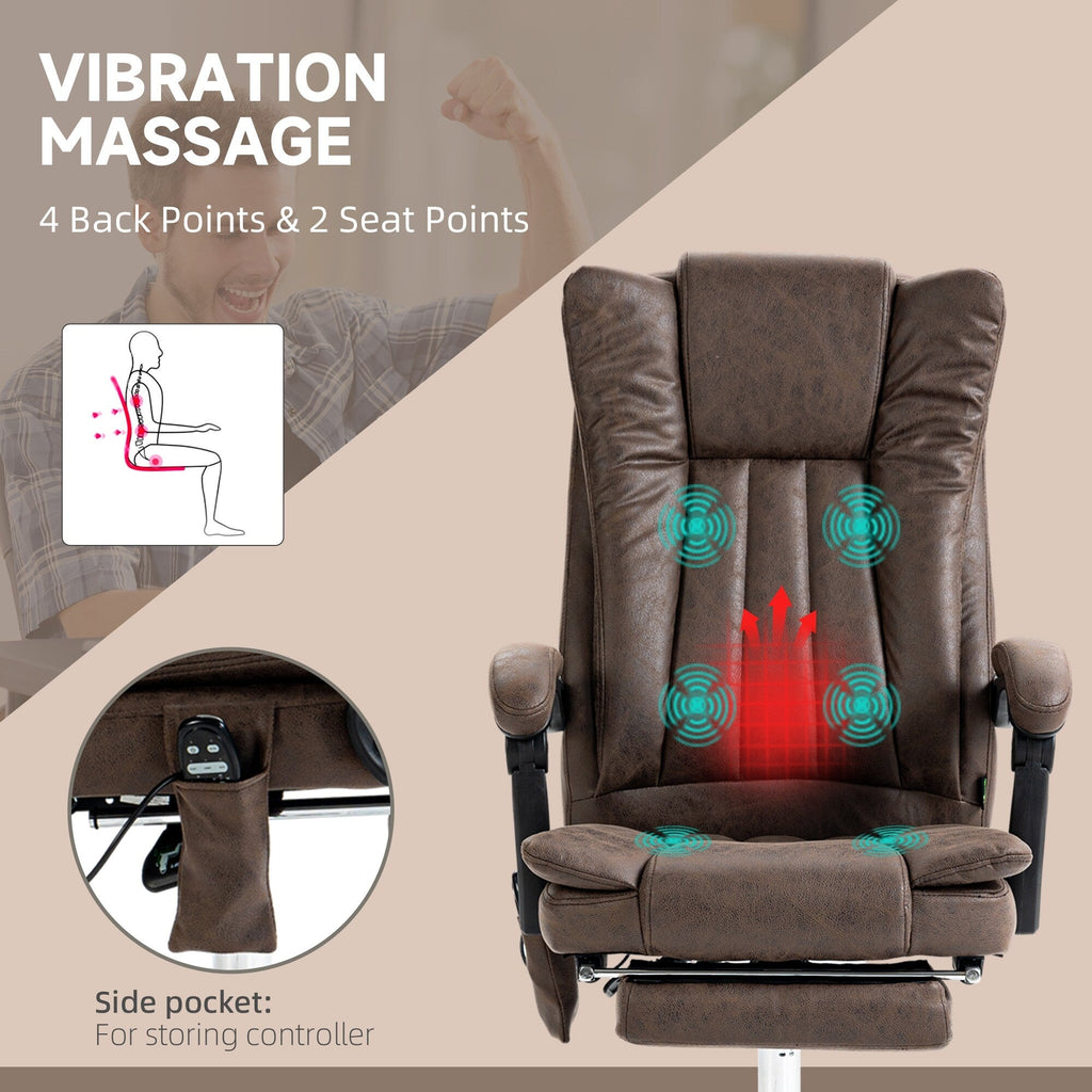 Microfiber Massage Office Chair High Back Ergonomic Recliner Chair with Heat, Footrest and Remote Control