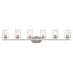 Mid-century Modern 6-light LED Dimmable Bathroom Vanity Light with Art Glass - 51 inches