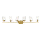 Mid-century Modern 6-light LED Dimmable Bathroom Vanity Light with Art Glass - 51 inches