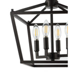 Milton Mini Lantern 4-Light Iron Modern Farmhouse LED Flush Mount, by JONATHAN Y