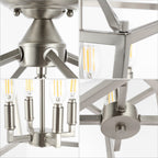 Milton Mini Lantern 4-Light Iron Modern Farmhouse LED Flush Mount, by JONATHAN Y