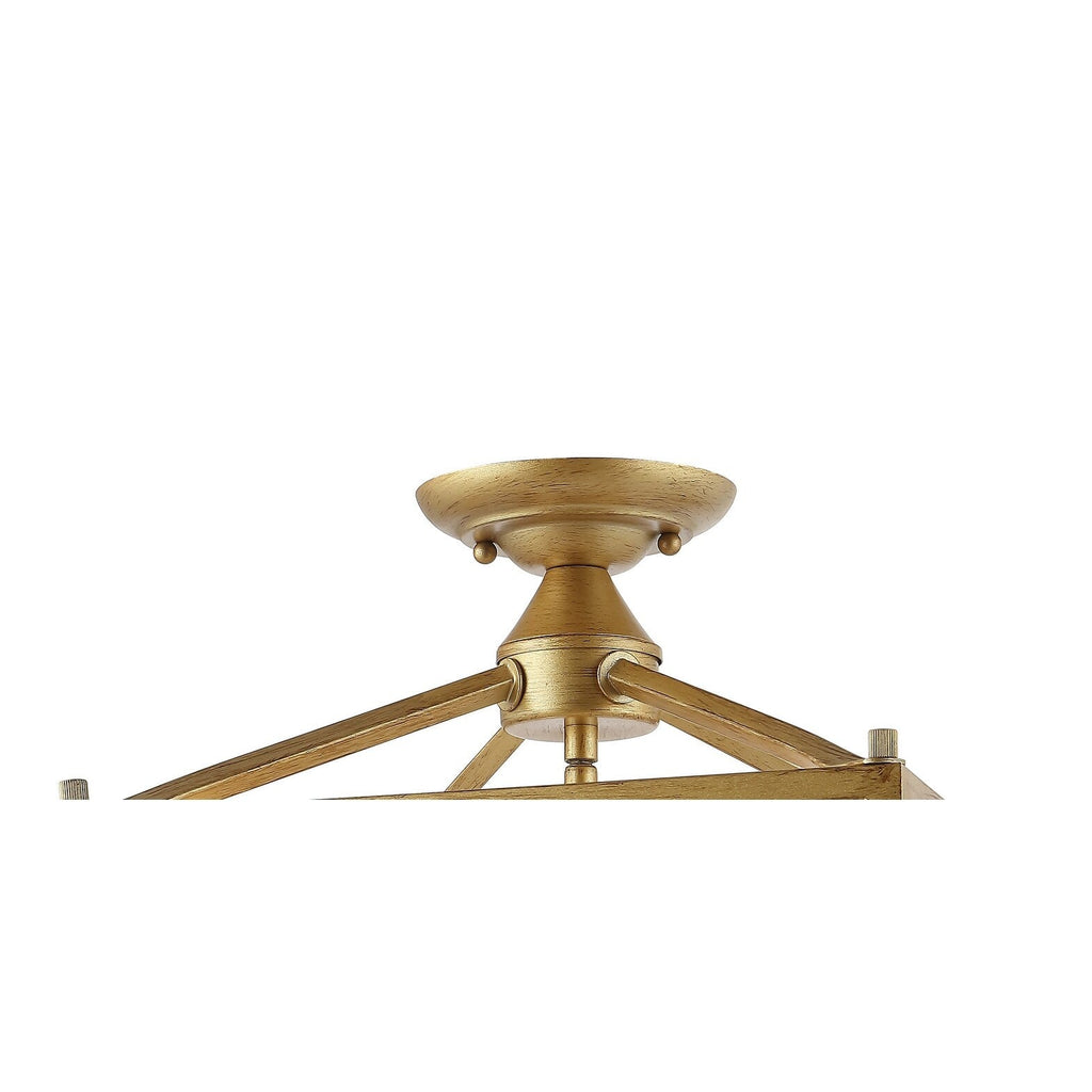 Milton Mini Lantern 4-Light Iron Modern Farmhouse LED Flush Mount, by JONATHAN Y