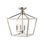 Milton Mini Lantern 4-Light Iron Modern Farmhouse LED Flush Mount, by JONATHAN Y
