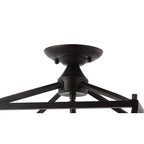 Milton Mini Lantern 4-Light Iron Modern Farmhouse LED Flush Mount, by JONATHAN Y