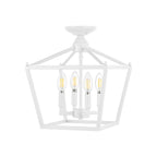Milton Mini Lantern 4-Light Iron Modern Farmhouse LED Flush Mount, by JONATHAN Y