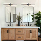 Minimalist 2-Light Dimmable LED Vanity Light Linear Metal Wall Sconce