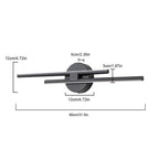 Minimalist 2-Light Dimmable LED Vanity Light Linear Metal Wall Sconce