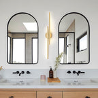 Minimalist 2-Light Dimmable LED Vanity Light Linear Metal Wall Sconce