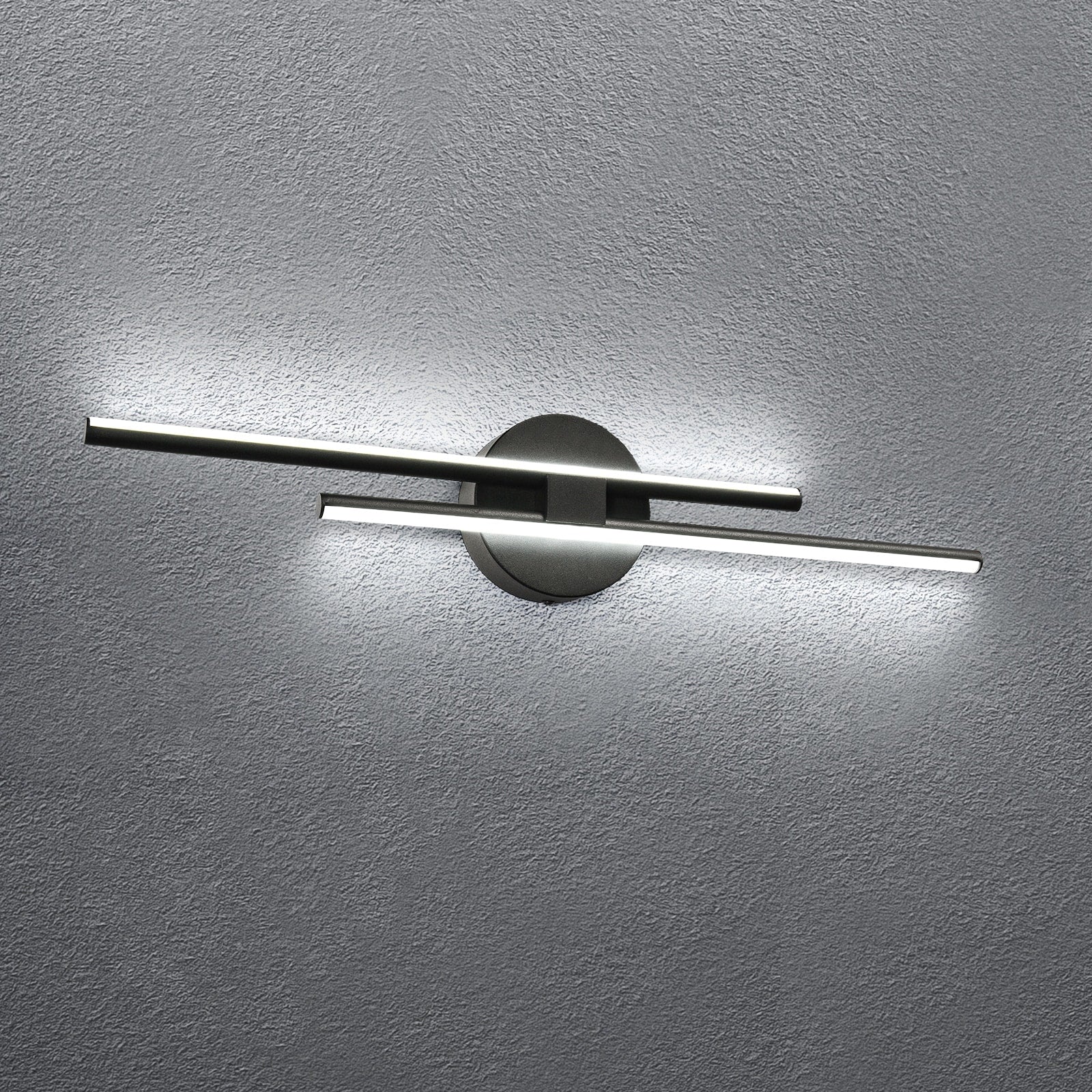 Minimalist 2-Light Dimmable LED Vanity Light Linear Metal Wall Sconce