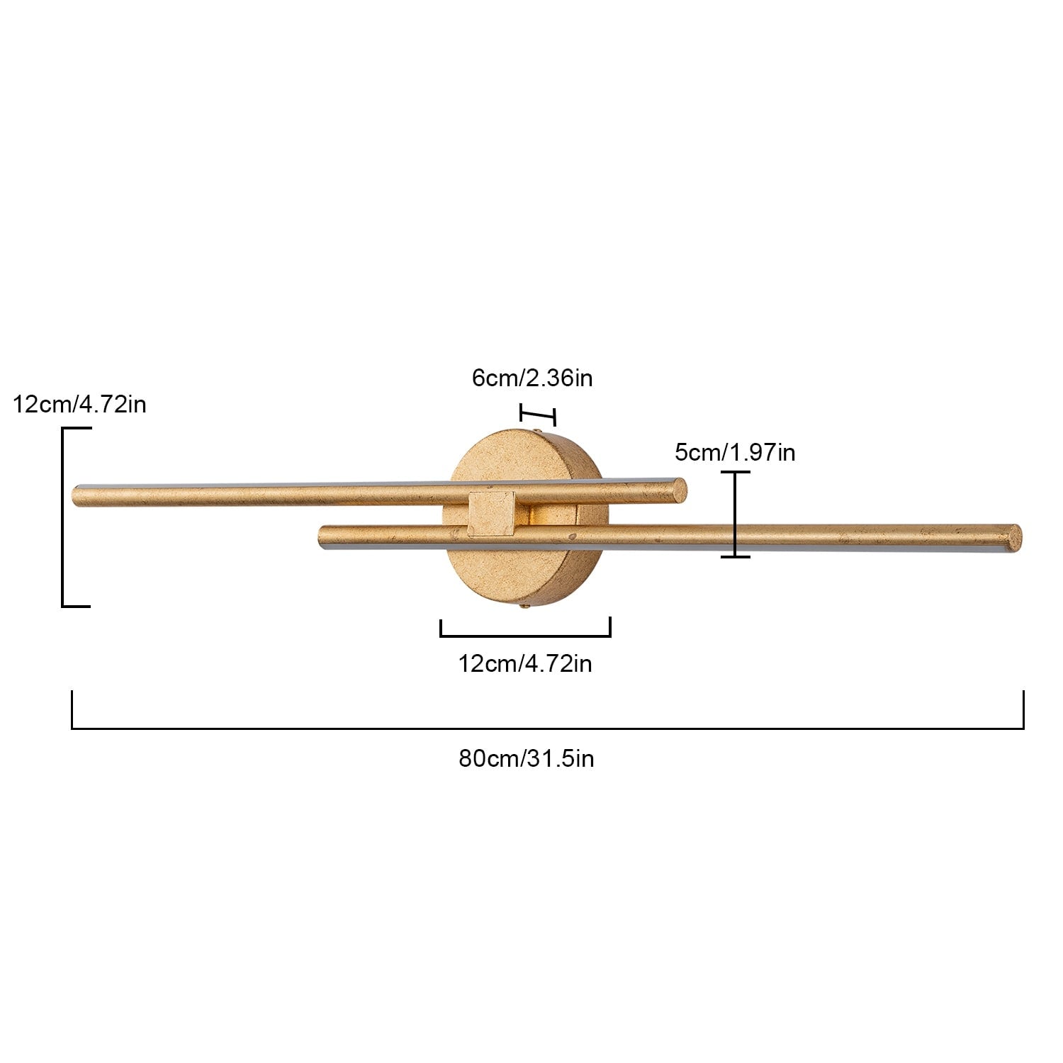 Minimalist 2-Light Dimmable LED Vanity Light Linear Metal Wall Sconce