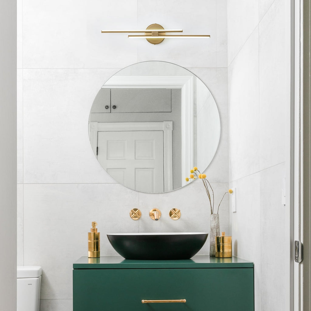 Minimalist 2-Light Dimmable LED Vanity Light Linear Metal Wall Sconce