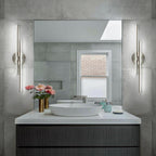 Minimalist 2-Light Dimmable LED Vanity Light Linear Metal Wall Sconce