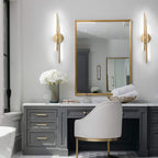 Minimalist 2-Light Dimmable LED Vanity Light Linear Metal Wall Sconce